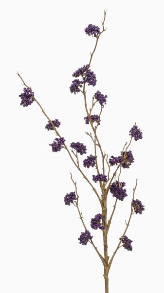 Künstlicher Beerenzweig mit lila Beeren zur Dekoration.