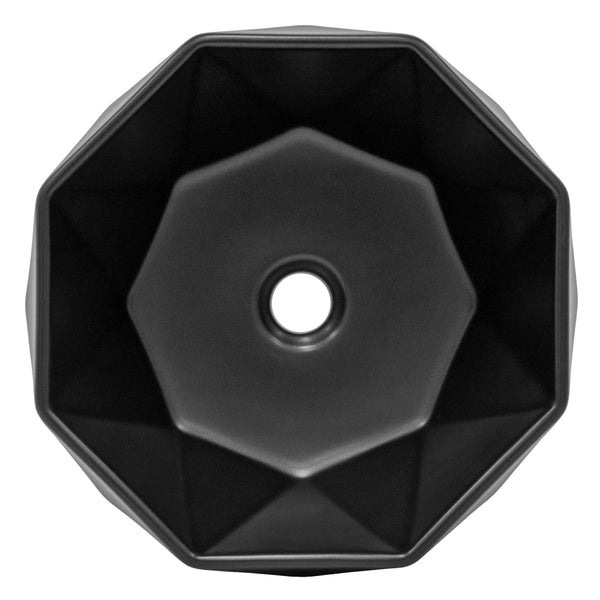 ML-Design Waschbecken aus Keramik in Schwarz Matt, Ø 42x13,5 cm, Diamant Design, Runde Aufsatzwaschbecken, Moderne Waschtisch, Waschschale Waschplatz Handwaschbecken, für das Badezimmer und Gäste-WC