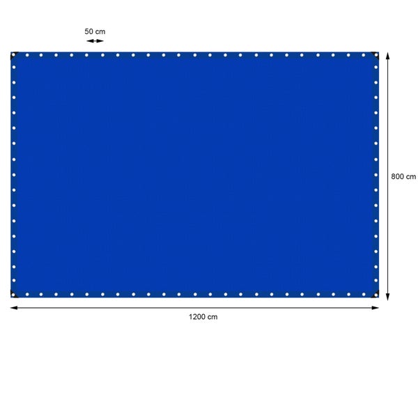 ECD Germany Abdeckplane Gewebeplane mit Ösen 8x12m 96m² 260g/m² Blau aus Polyethylen Schimmelresistent Wasserdicht Reißfest Schutzplane Bootsplane Gartenplane Holzplane Plane für Gartenmöbel Pool Auto