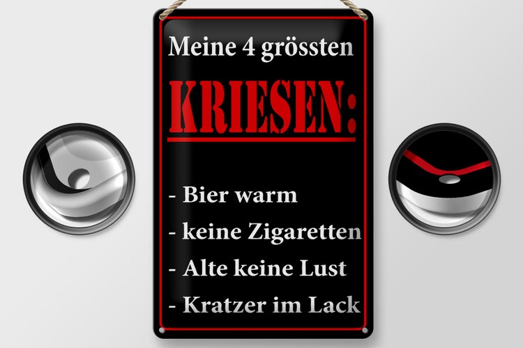 Blechschild Spruch 20x30cm Meine 4 grössten Kriesen