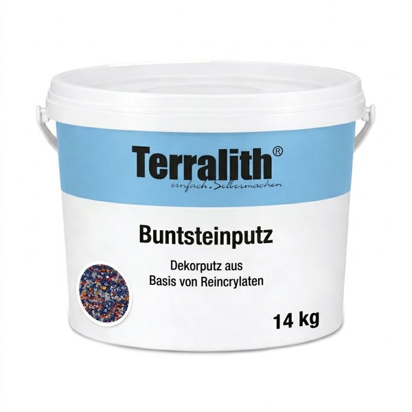 Terralith Buntsteinputz, Dekorputz auf Basis von Reinacrylaten, 14 Kilogramm.