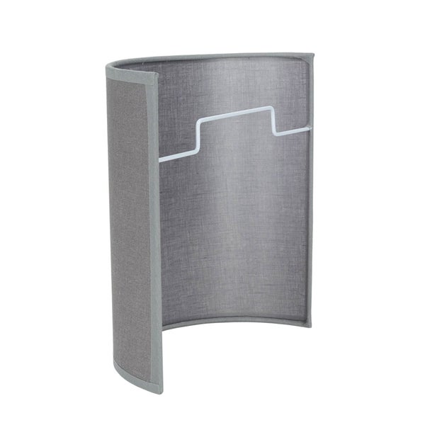 Grauer Lampenschirm aus Stoff mit Halterung