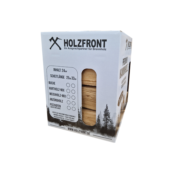Premium Kaminholz im Karton - 100% Buche - Brennholz ofenfertig - technisch getrocknet und gereinigt