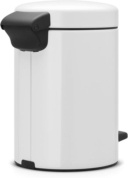 Brabantia Klassischer Tretmülleimer Mit Soft Verschluss 3 Liter HxBxT 26,4 x 16,8 x 23,5 cm Metall Weiß