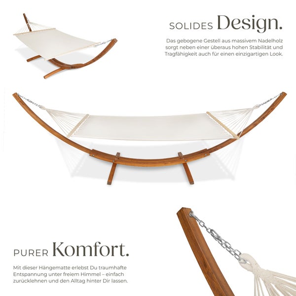 Freistehende Hängematte mit Holzgestell