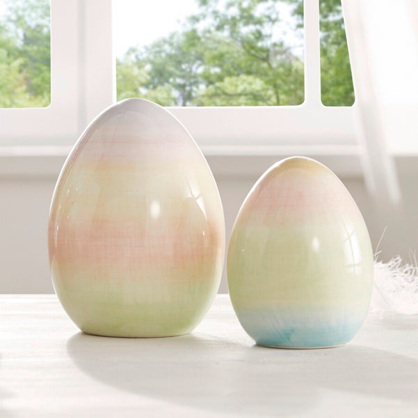 FRANK FLECHTWAREN | Ei Pastell, 2er Set, PORZELLAN, H: 9 cm, H: 12 cm