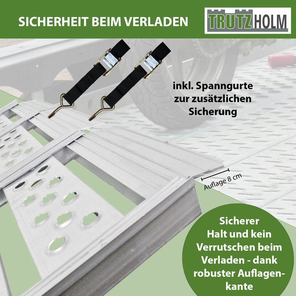 Tragbare Rampe mit Spanngurten zur Ladungssicherung von TrutzHolm