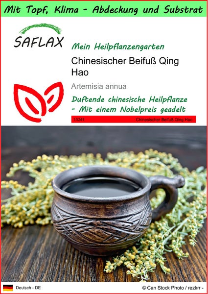SAFLAX Garden to go - Chinesischer Beifuß Qing Hao - Artemisia annua - 250 Samen - Mit Topf, Klima - Deckel und Anzuchtsubstrat