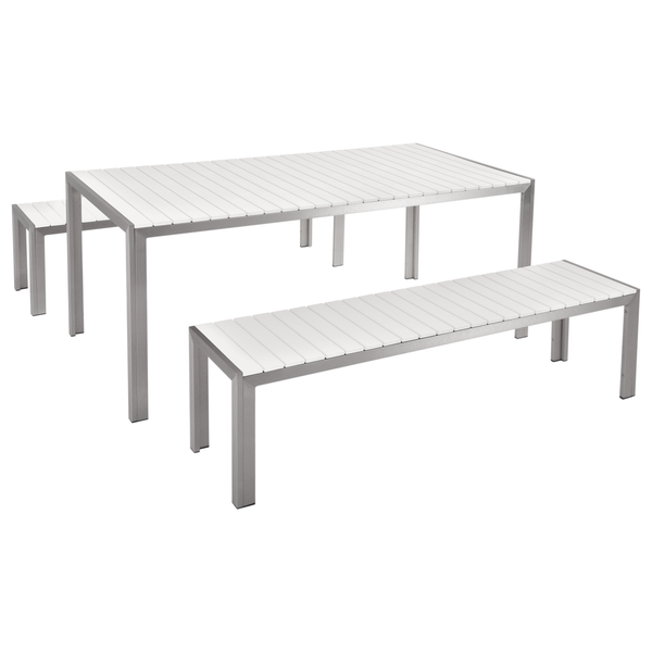 Gartenmöbel Set 6-Sitzer NARDO Weiß