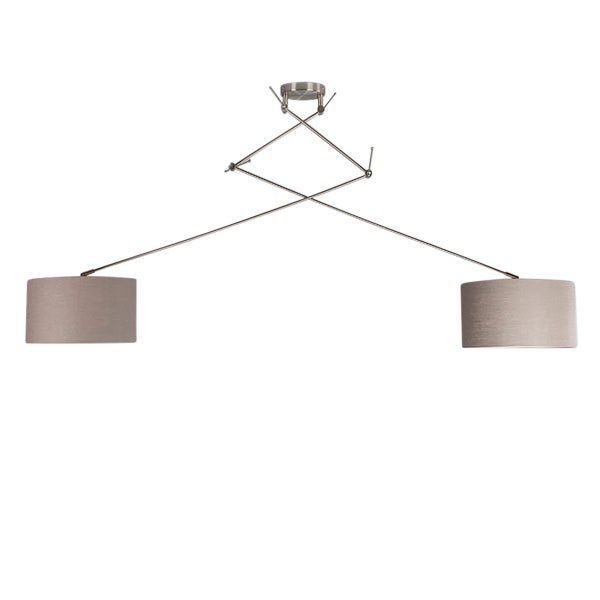 Hängelampe Stahl mit Schirm 35 cm taupe verstellbar - Blitz II
