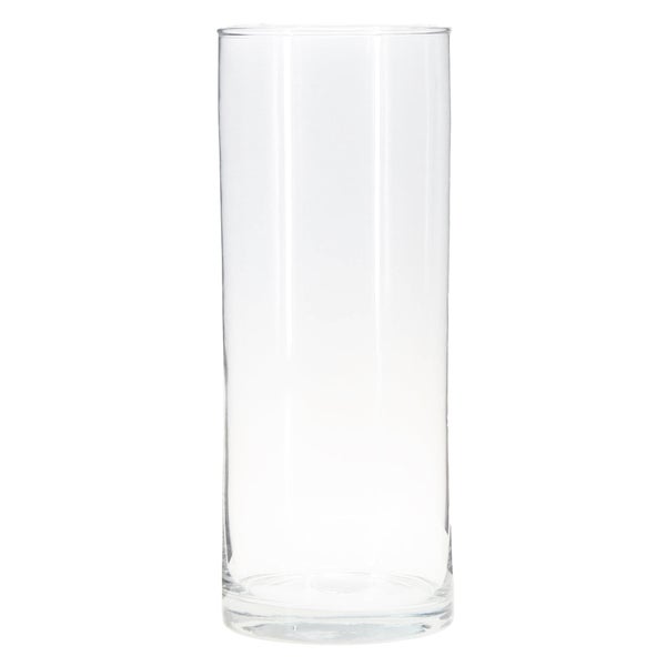Zylindrische Vase aus klarem Glas
