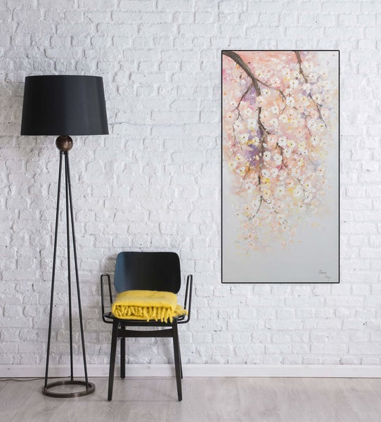 Handgemaltes Gemälde Acrylfarbe 60x120cm Rosa