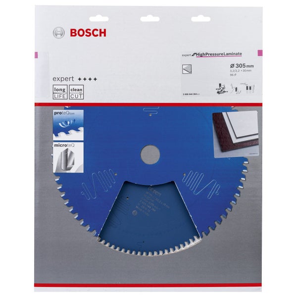 Bosch Kreissägeblatt Expert for High Pressure Laminate für Kapp- und Gehrungssägen 305 x 30 x 3,2 mm 96 - 2608644364