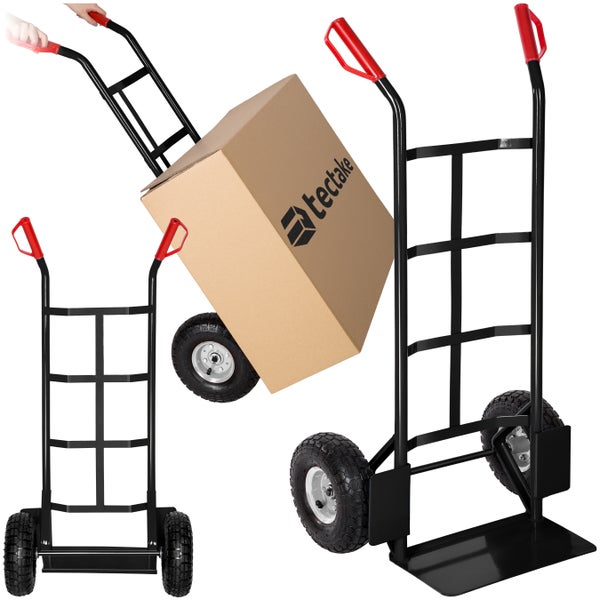 Sackkarre tectake  Belastbarkeit 200 kg mit Stahlrahmen schwarz