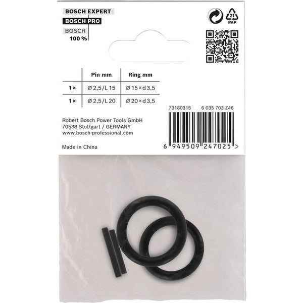 Bosch Haltering und Stift für PRO Impact Steckschlüsseleinsätze, 3/8 Zoll, 4‑tlg. - 2608003065