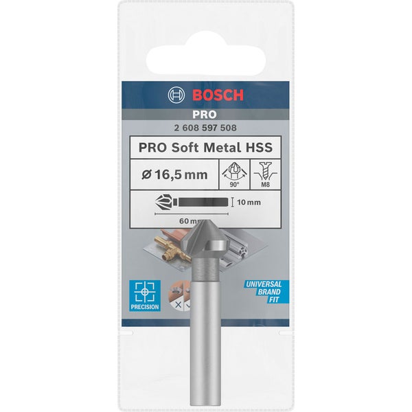 Bosch Pro HSS-Senker für Weichmetalle, 16,5 mm Durchmesser