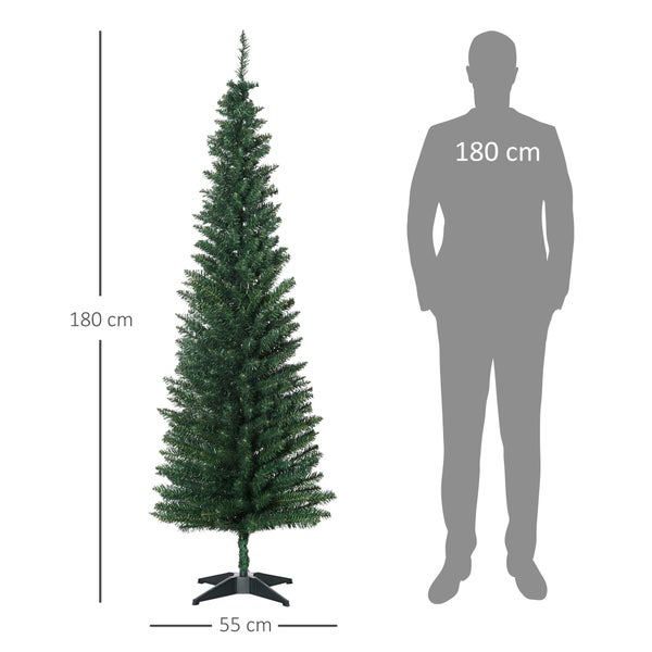 HOMCOM Weihnachtsbaum, Ø55 x 180 cm, PVC, Grün