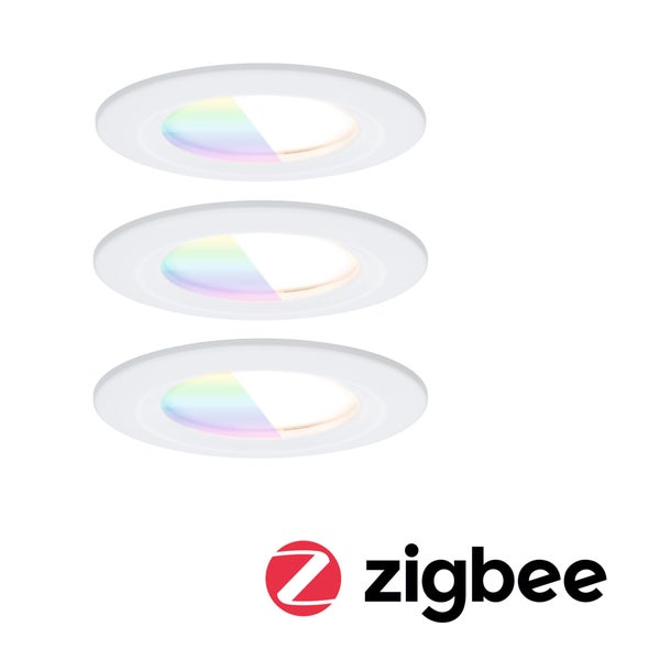 LED Einbauleuchte Nova Coin IP44 rund 78mm RGBW+ 3x6W 3x500lm 230V Weiß matt Aluminium
