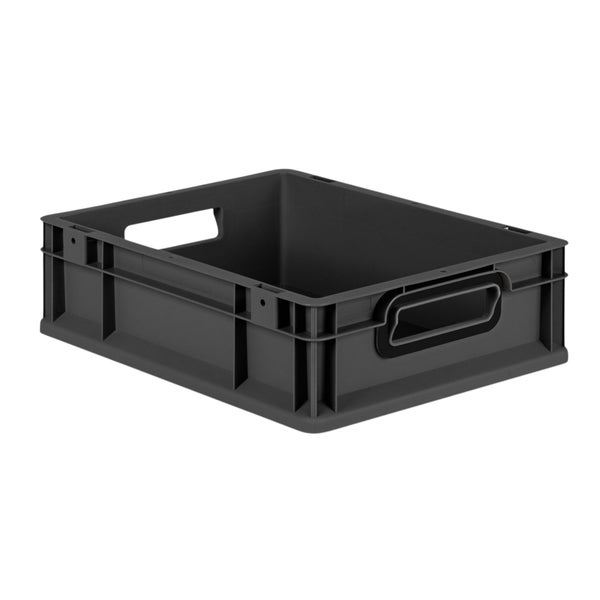 Eurobox NextGen Color, HxBxT 12x30x40cm, 11 Liter, Griffe schwarz offen, Schwarz, Eurobehälter, Transportbox, Transportbehälter, Stapelbehälter