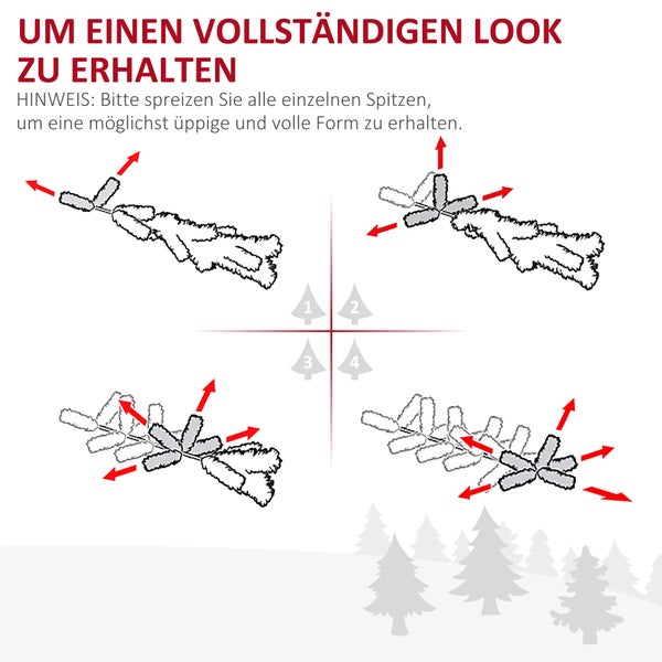 HOMCOM Weihnachtsbaum, Ø46 x 150 cm, PVC, Grün