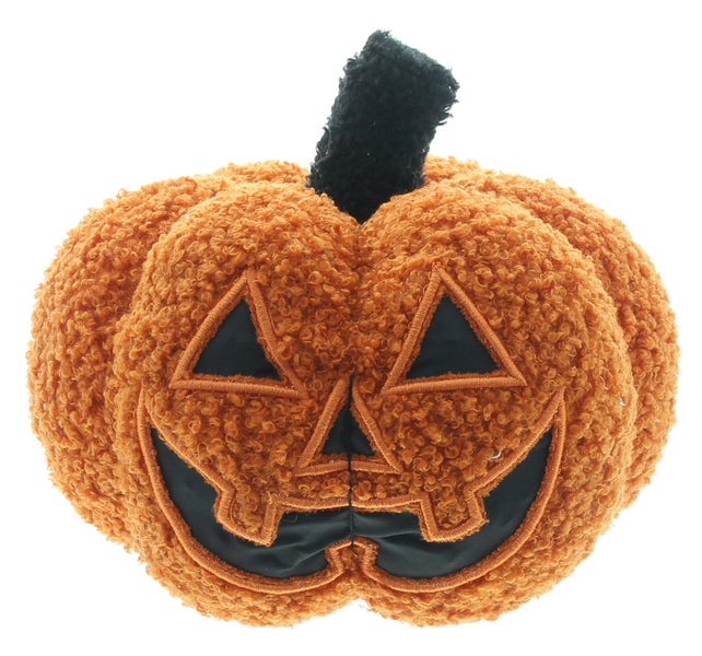 Kürbis Plüschkissen mit Halloween-Gesicht