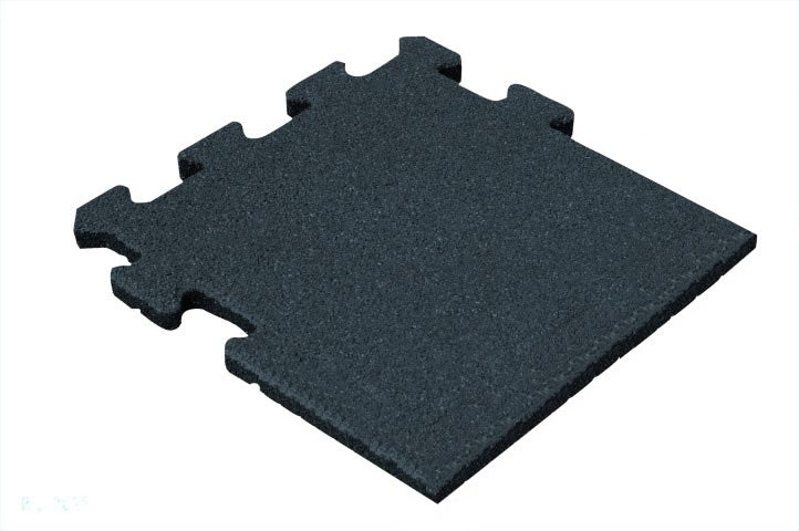 Gummifliese Schwarz 50mm - 50x50 cm - Puzzle System Seitenteil