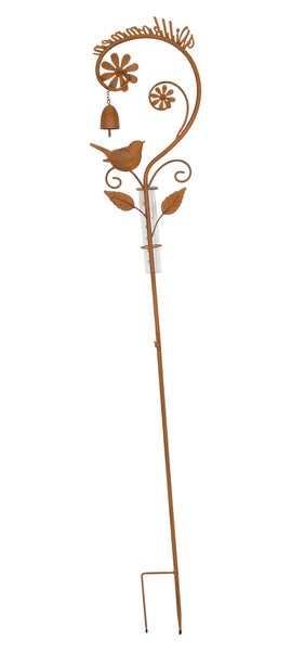 FRANK FLECHTWAREN | Gartenstecker Regensammler, METALL, GLAS, 26 x 7 x 139 cm