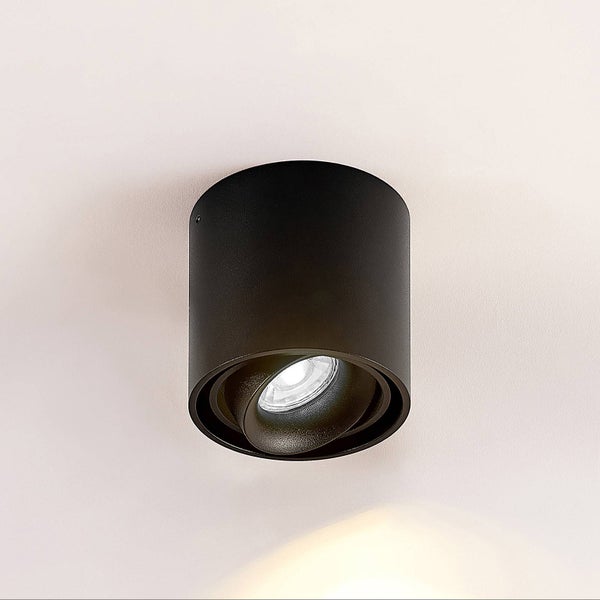 Schwarze Deckenleuchte mit zylindrischem Design
