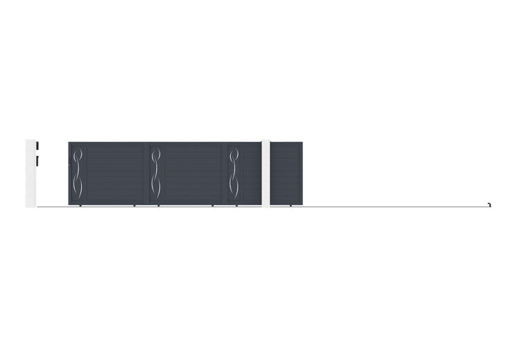 Schiebetor 6m LIFE H.160 graues Aluminium