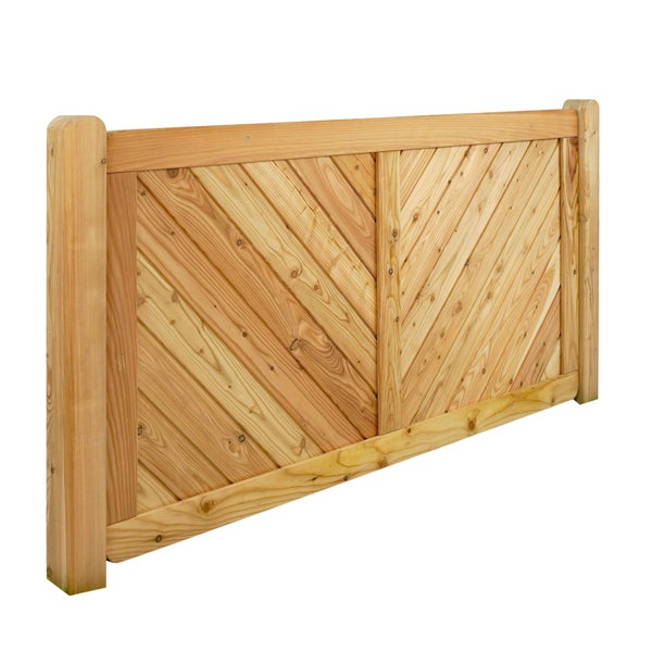 Holzzaun-Element mit Fischgrätmuster