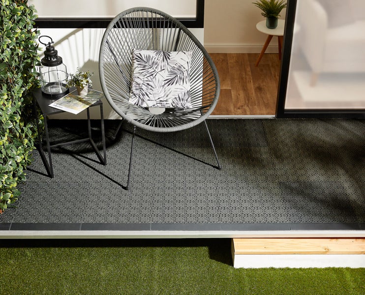 Klickfliese Terra Sol 38 x 38 cm Schwarz 1 m²