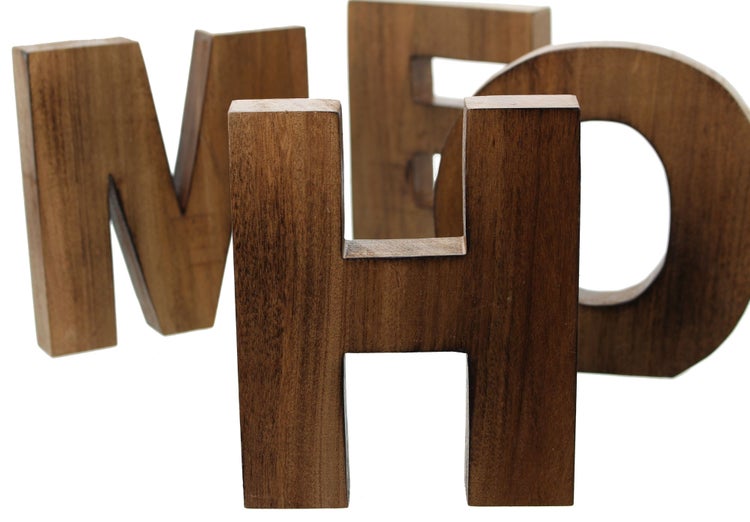 FRANK FLECHTWAREN | Holzschriftzug Home, 4tlg., HOLZ, ca. Höhe 15 cm