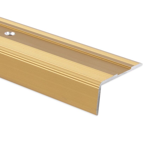 FLOORDIREKT Stufenkantenprofil Glory - Vorgebohrt - L-Form - Gold - 3,6 x 1,7 x 90 cm