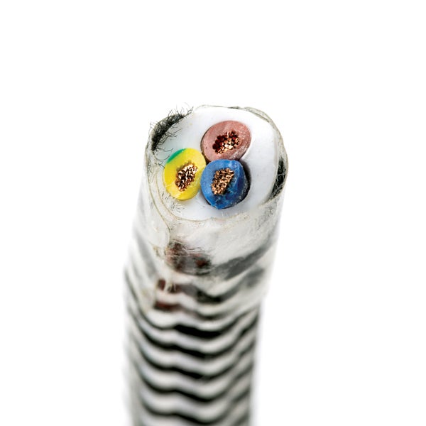 Textilkabel Schwarz-Weiß, 3-adrig, (3x 0,75 mm²) - Stoffkabel mit Erdleiter, Meterware