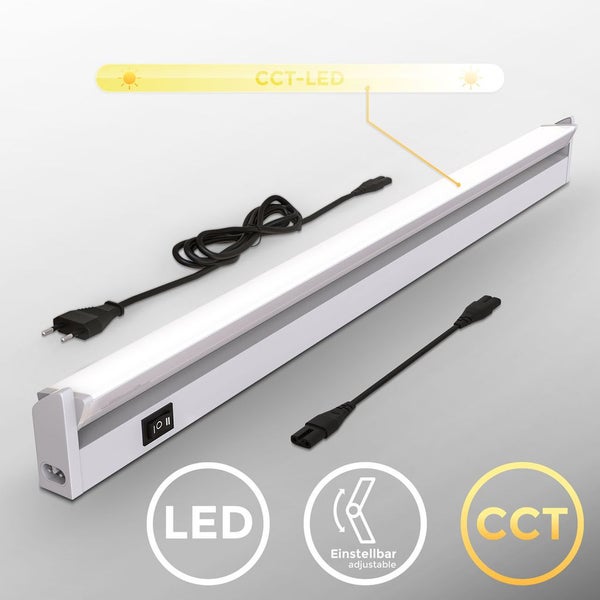 Unterbauleuchte - 6,8W, 740lm, LED, Stecker, erweiterbar, CCT, silber