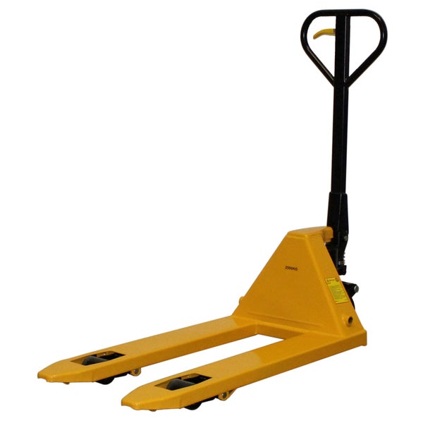 Gelber Hubwagen mit einer Tragkraft von 2500 kg