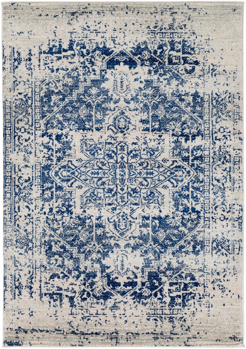 Vintage Orientalischer Teppich - Blau/Beige - 120x170cm - JULIETTE