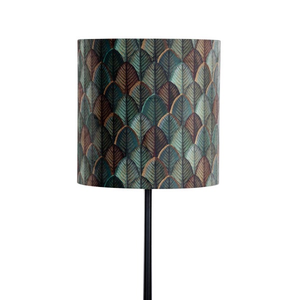 Stehlampe mit Blättermuster Schirm