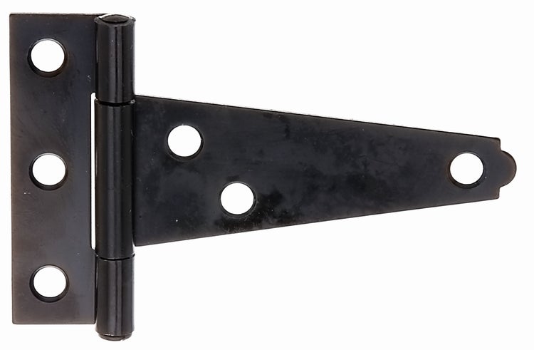 Schwarzes T-Band für Tore und Türen mit fünf Befestigungslöchern