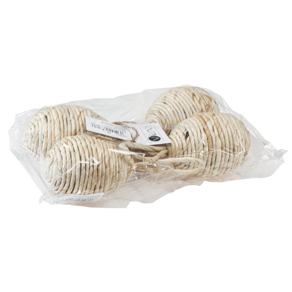 Dekokugeln aus Naturfaser, 4er-Pack