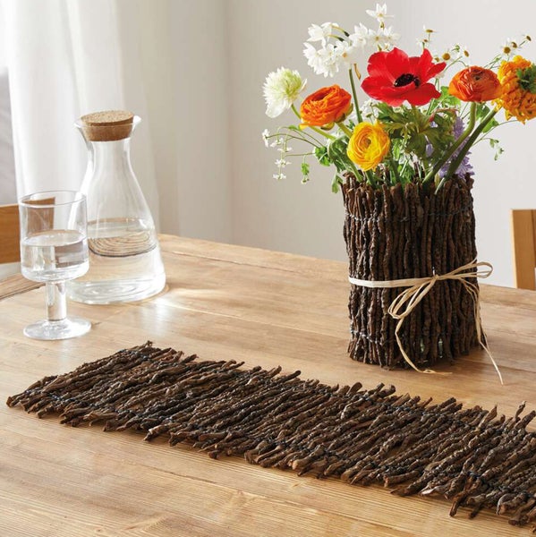 FRANK FLECHTWAREN | Tischläufer Kokoszweige, 2er Set, KOKOS, SISAL, 90 x 20 cm