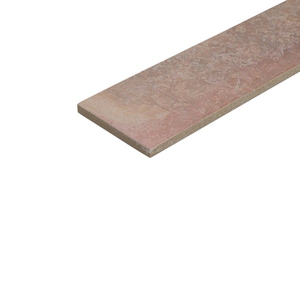 Eine rechteckige Fliese mit strukturierter Oberfläche in Steinoptik für Wand- oder Bodenbeläge.