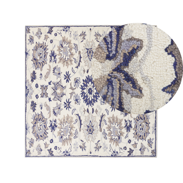 Teppich KUMRU Beige 200 x 200 cm Wolle