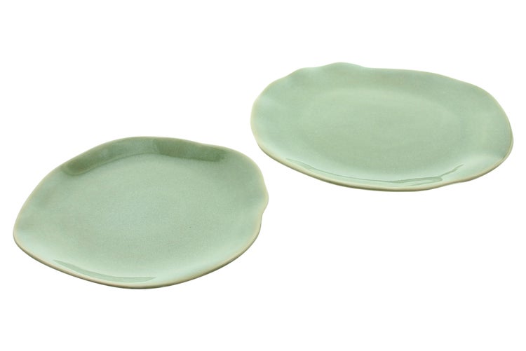 FRANK FLECHTWAREN|Teller Organic, 2er Set, 22 x 20 cm, 27 x 24 cm, PORZELLAN