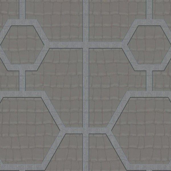 Zambaiti Tapete grafisches Motiv Grau - 106 cm x 10 m - 661959