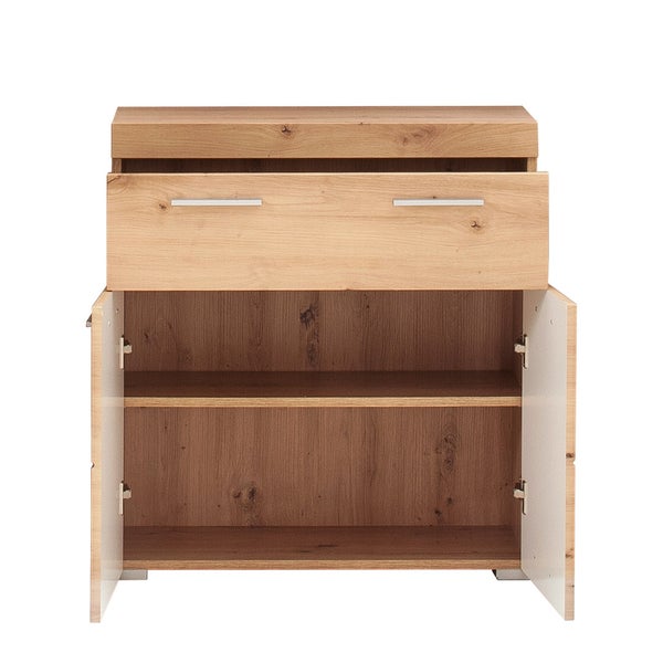 AmandaMando Bad Standtype Stauraum 2 Türen, 1 Schublade Eiche Dekor. 73 X 31 X 79 cm