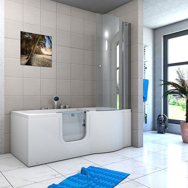 Seniorendusche Sitzwanne Tür S12D-EH-AIR-L-EC 170x85cm