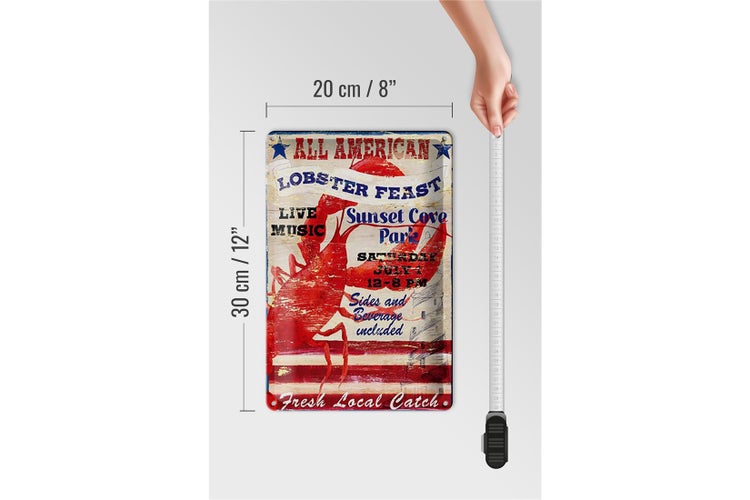 Blechschild Spruch 20x30cm all american lobster feast music