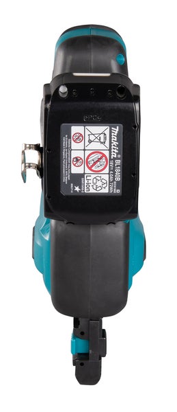 Makita Lithium Ionen Akku BL1840B 18 Volt 4,0 Amperestunden mit Typenschild von oben gesehen