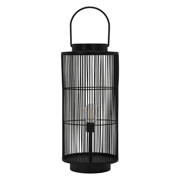 ECD Germany LED Laterne Ø18xH52 cm, Schwarz, Metall, Gitter Design, Gartenlaterne mit Henkel, batteriebetrieben, Outdoor Leuchte, Wohnzimmer & Garten Deko-Windlicht, Hänge Steh Lampe für Innen & Außen